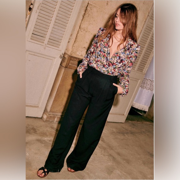 NWT Sezane Abelia Wrap V-Neck Blouse Top Shirt Sézane - Picture 6 of 11